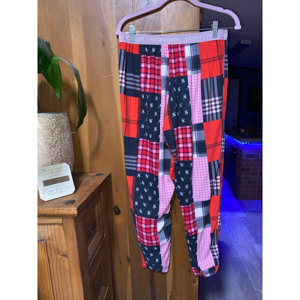 Victoria's Secret color block jogger lounge pant Sz S/P Holiday Christmas colors